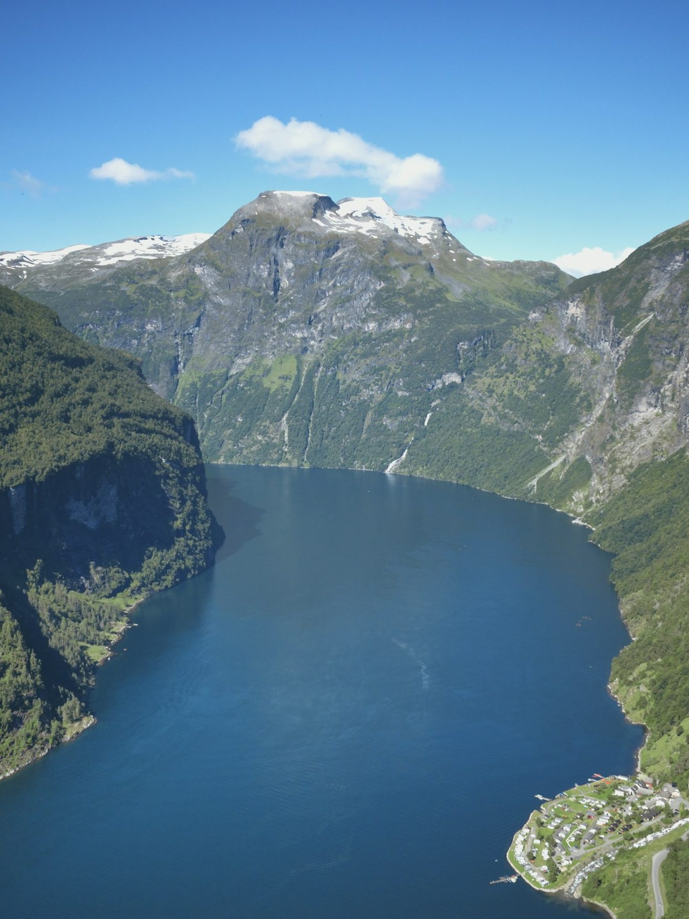 Geirangerfjord between mountains