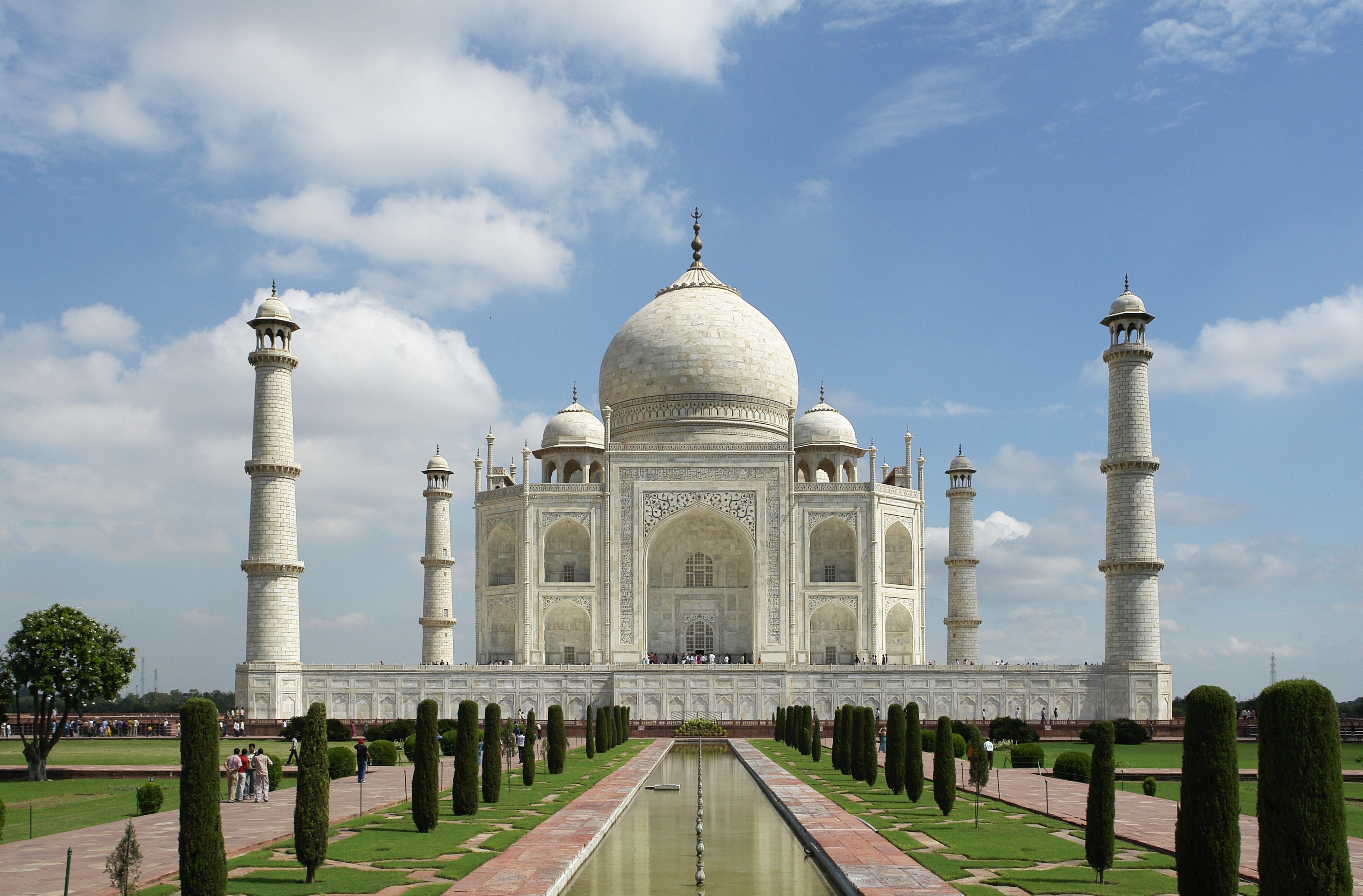 Taj Mahal reflected in the garden pool, Agra